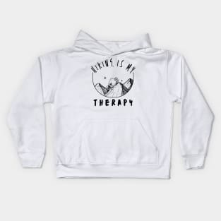 Hiking is my therapy Kids Hoodie